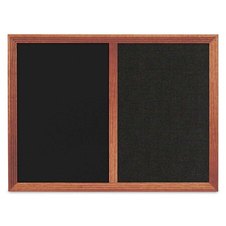 United Visual Products Enclosed Corkboard, 1 Door, 72"x36", 4" Fra UV3418-BLACK-CLOUD